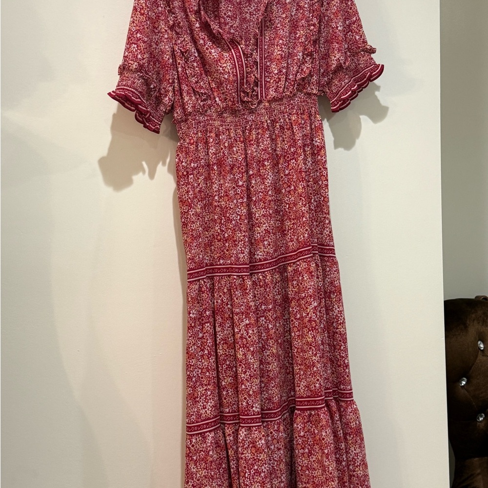 Floral Red Maxi Dress